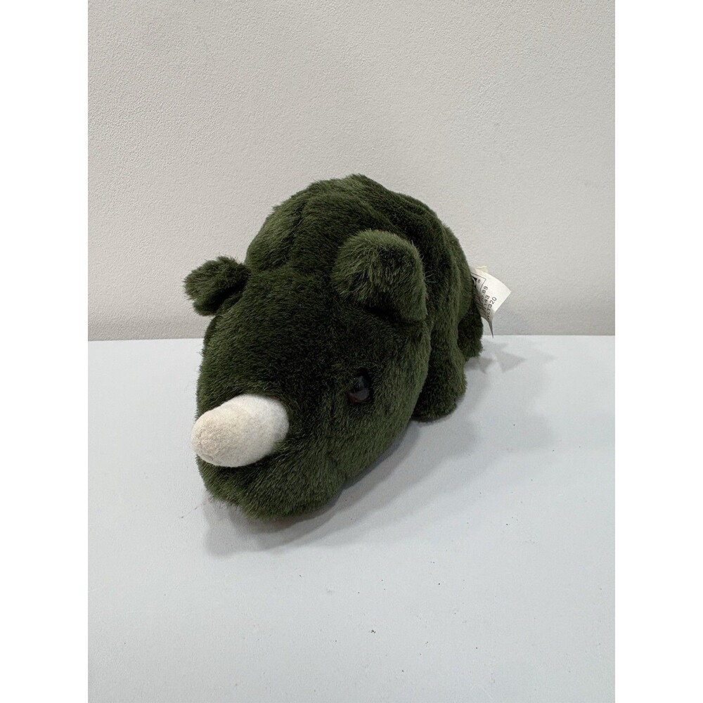 RARE Vintage IKEA Rhino Dark Green Acrylic Plush Stuffed Animal S Korea Vintage